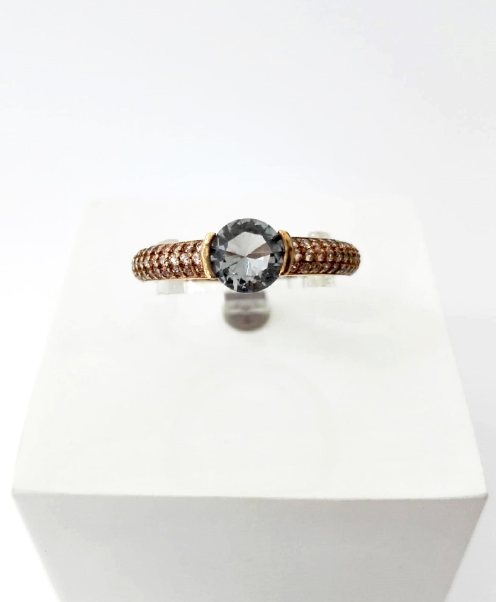 Anel Prata Dourada Solit. Anel Prata Dourada Solit.