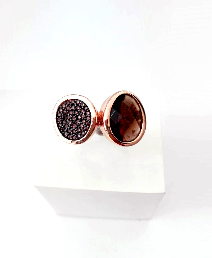 Anel Prata C/Pedras Castanhas Anel Prata C/Pedras Castanhas