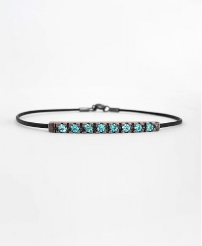 Pulseira Couro C/ Pedras
