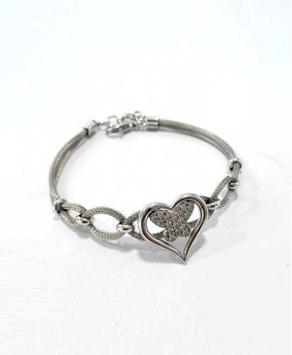 Pulseira Coração Borboleta